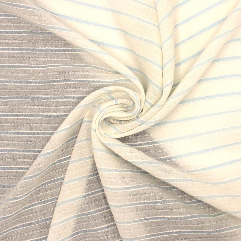 Striped cotton voile - off-white