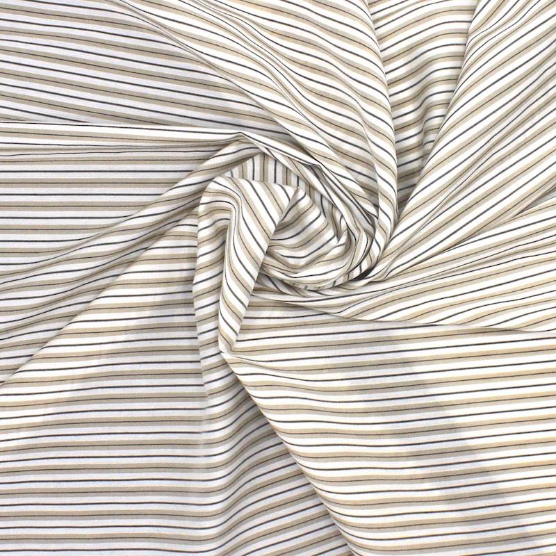 Striped clothing fabric - beige