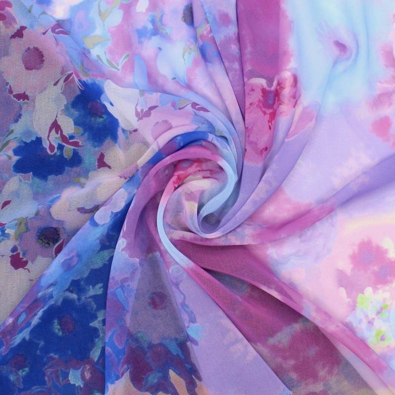 Recycled polyester voile fabric - multicoloured