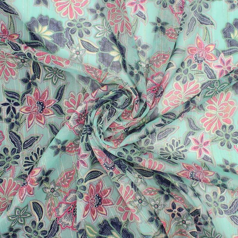 Polyester voile met lurexdraad - groen