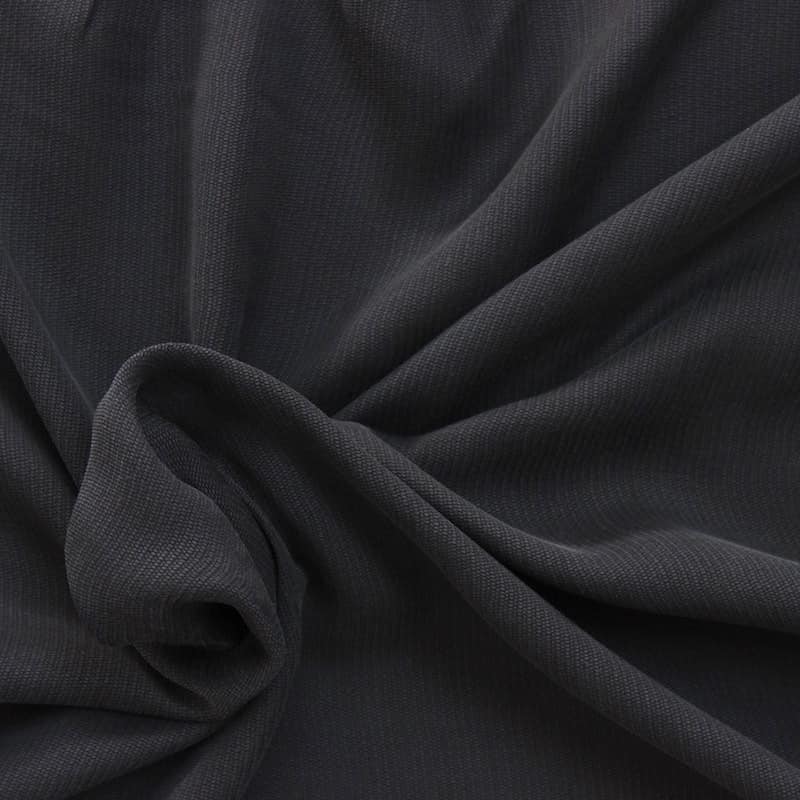 Tissu uni gris ardoise en cupro et viscose