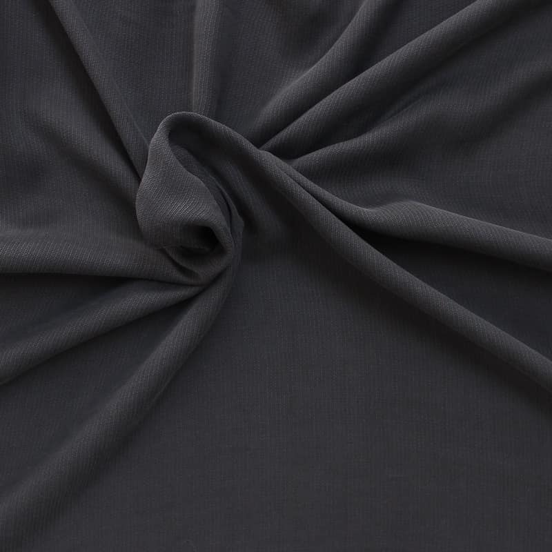 Tissu uni gris ardoise en cupro et viscose