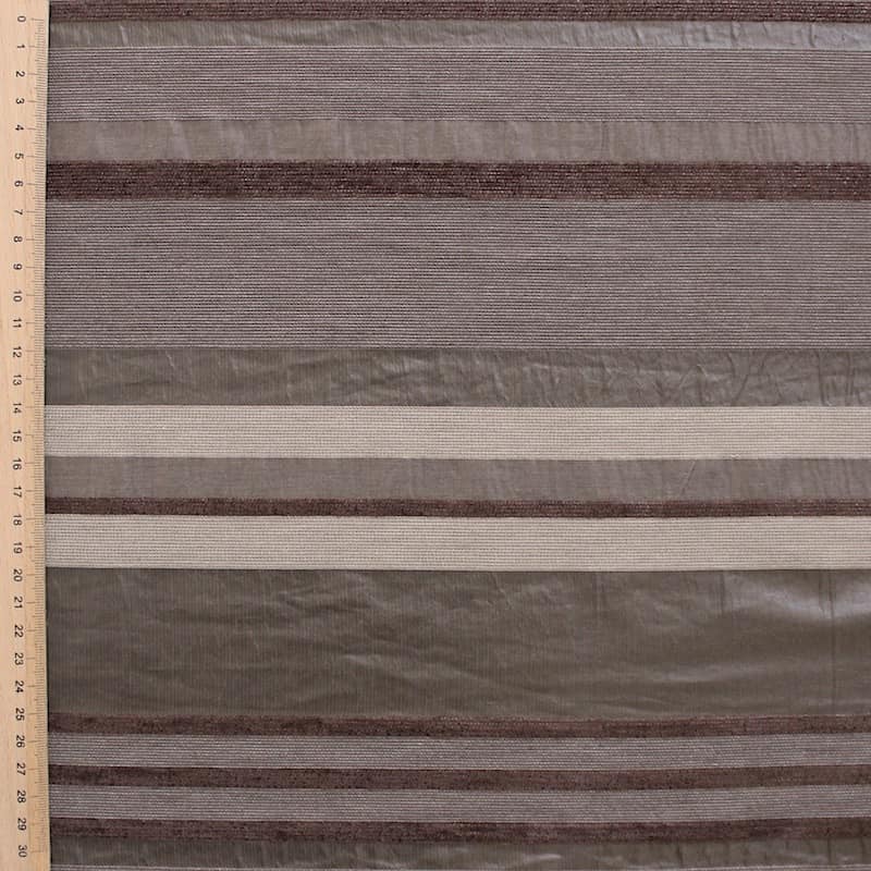 Striped clothing fabric in shades of brown