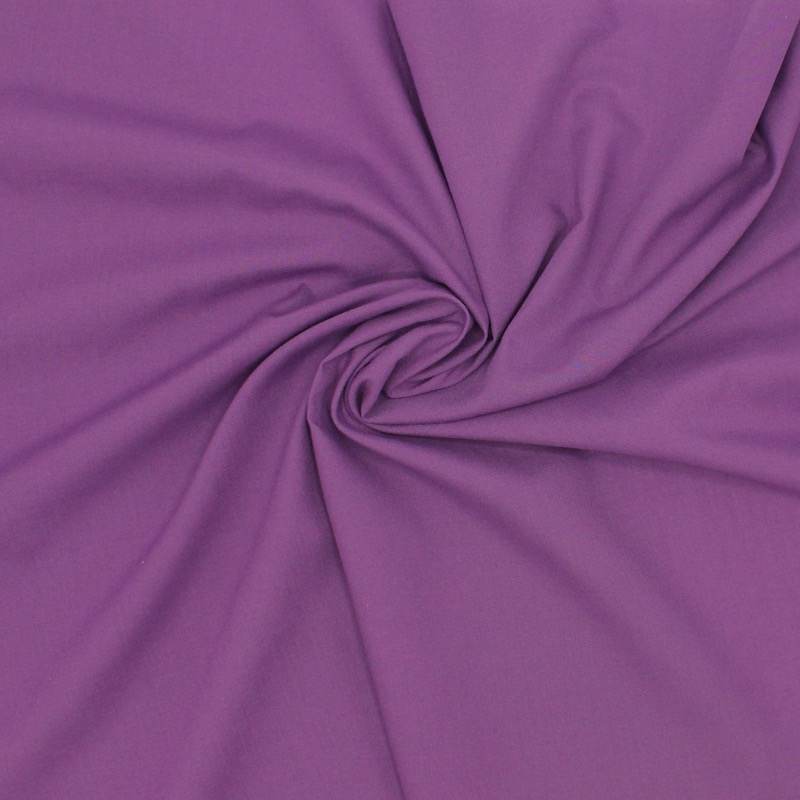 Plain cotton and polyester fabric - mauve