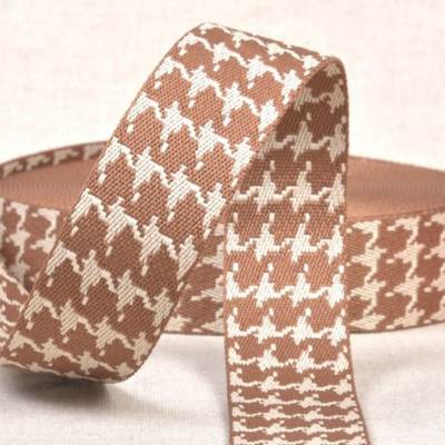 Band van polyester houndstooth - chocolade