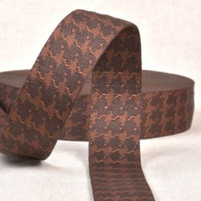 Band van polyester houndstooth - bruin