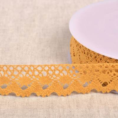 Cotton lace ribbon - mustard