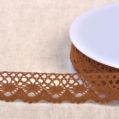 Cotton lace ribbon- dark beige