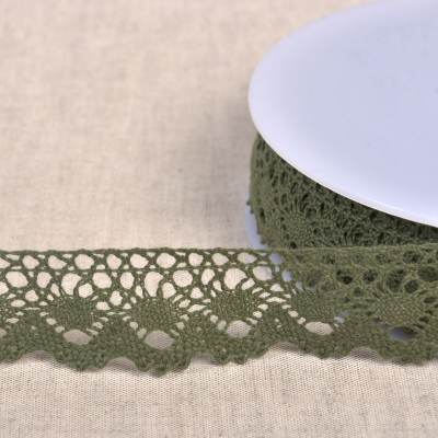 Cotton lace ribbon- khaki