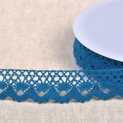 Cotton lace ribbon - teal