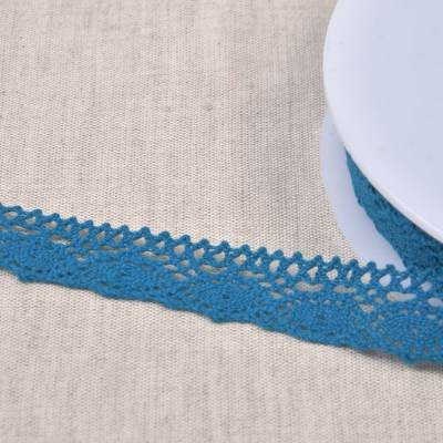 Cotton lace ribbon - teal