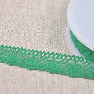 Ruban dentelle coton - vert