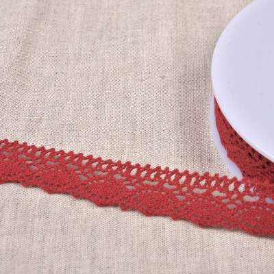 Cotton lace ribbon - burgundy