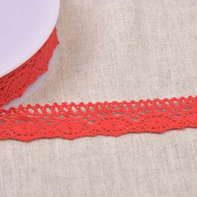 Ruban dentelle coton - rouge