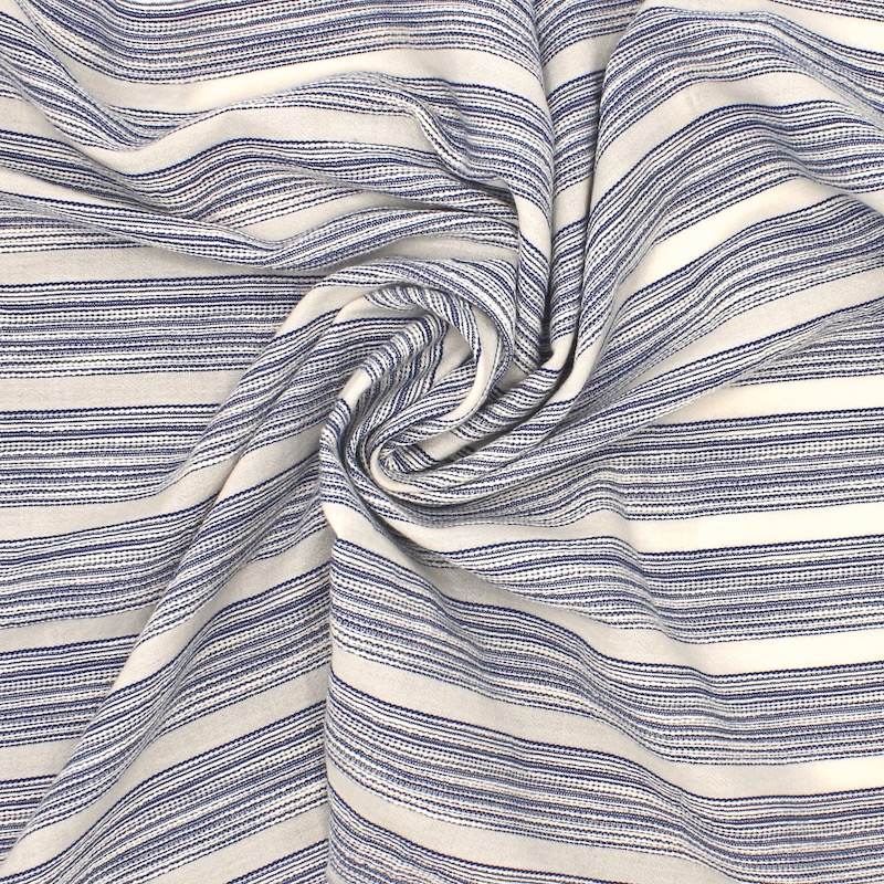 Jacquard cotton stripe fabric - off-white