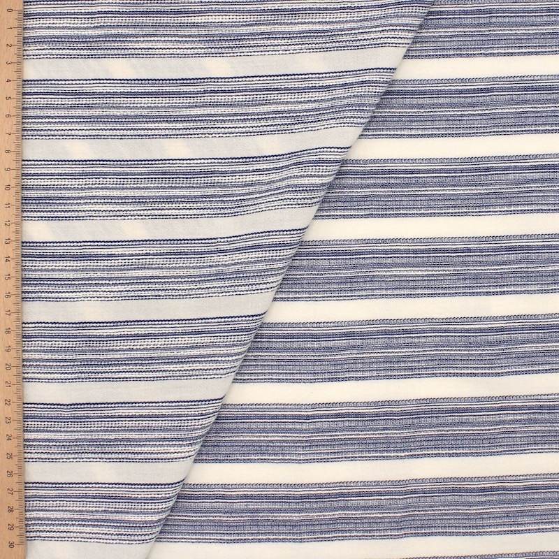 Jacquard cotton stripe fabric - off-white