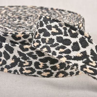 Leopard’ pattern polyester webbing - off-white