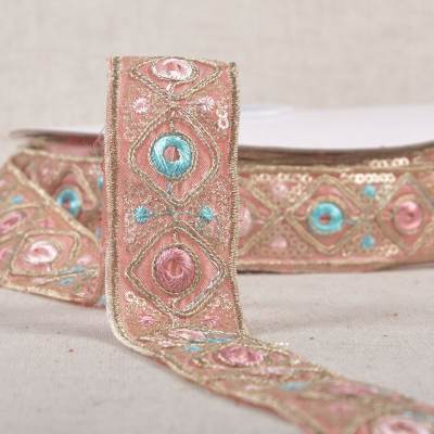 Indian embroidered braid - pink