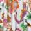 100% cotton fabric with floral print - white