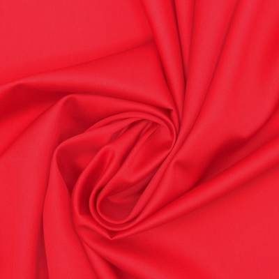 Plain cotton satin fabric - red