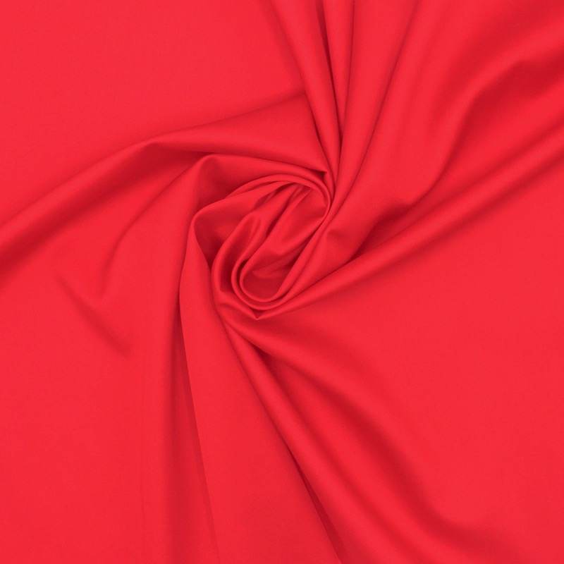 Tissu satin de coton uni - rouge