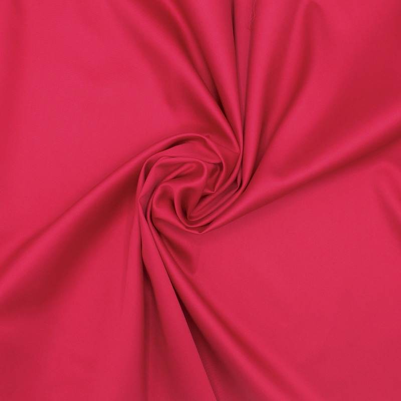 Plain cotton satin fabric - raspberry