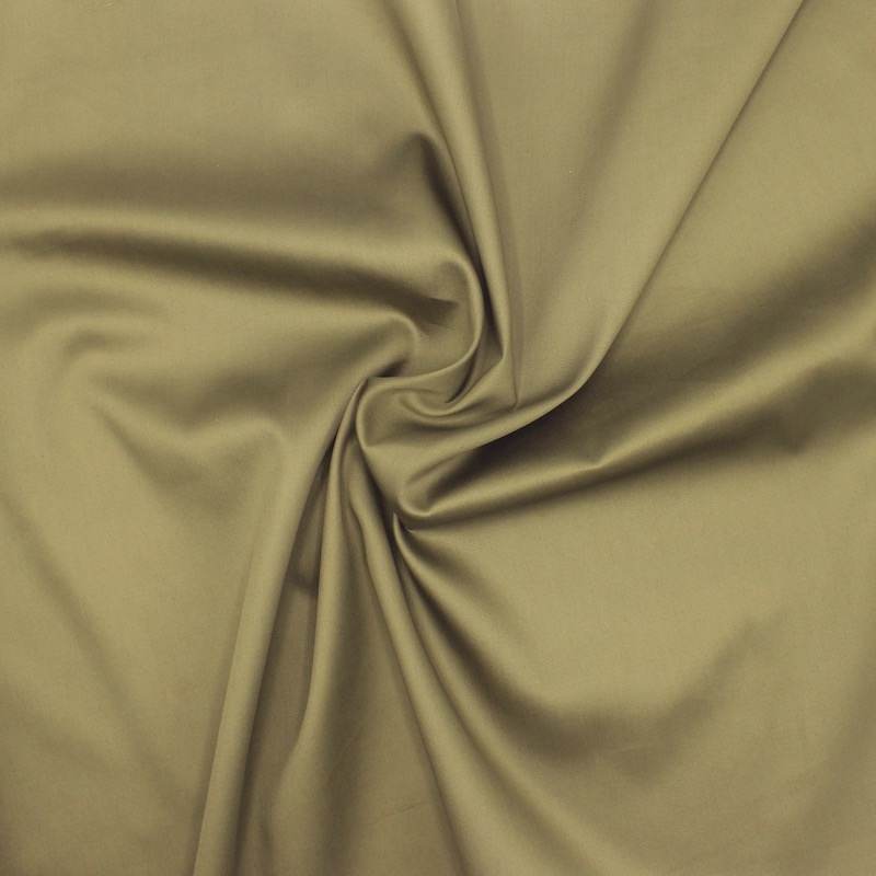 Plain cotton satin fabric - khaki