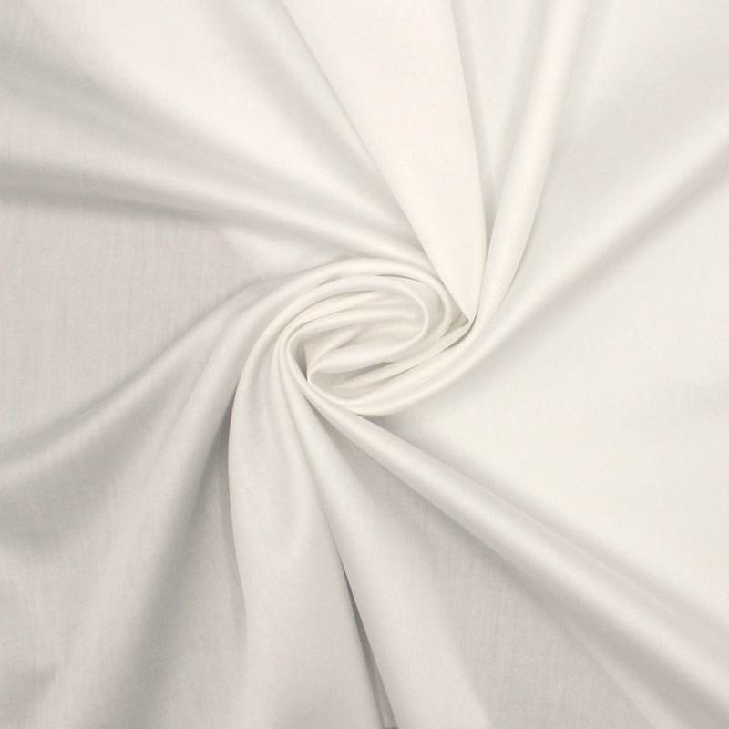 Plain cotton satin fabric - white