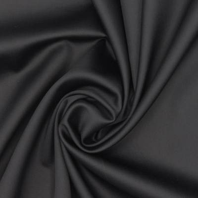 Plain cotton satin fabric - black