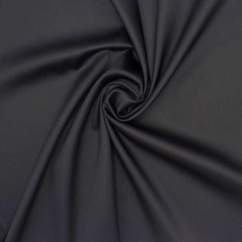 Plain cotton satin fabric - black