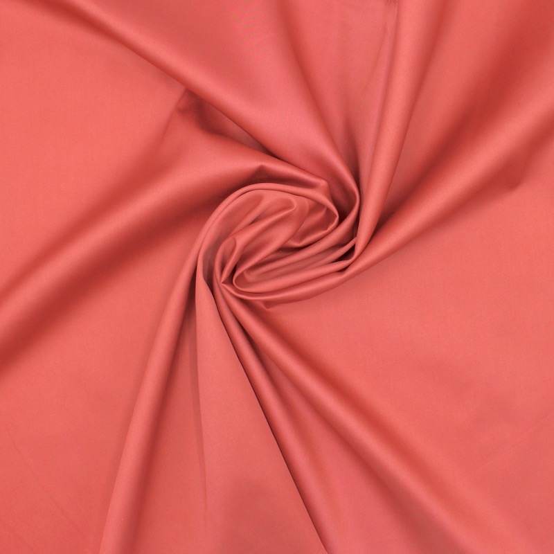 Plain cotton satin fabric - marsala