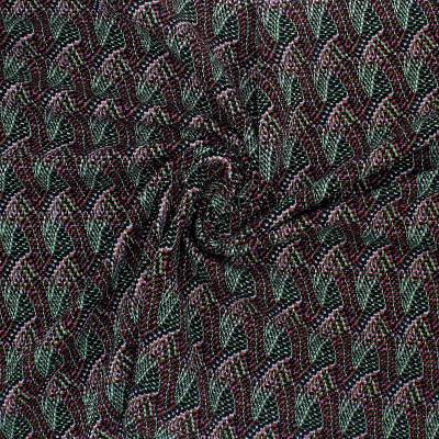 Tissu jacquard type maille - multicolore