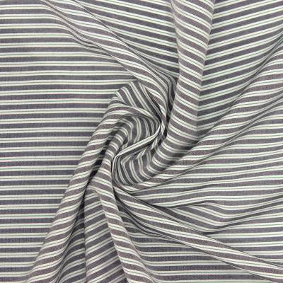 Striped cotton blend fabric - grey