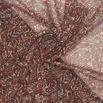 Printed crepe voile - brick