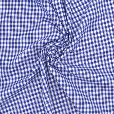 100% cotton gingham fabric - blue and white