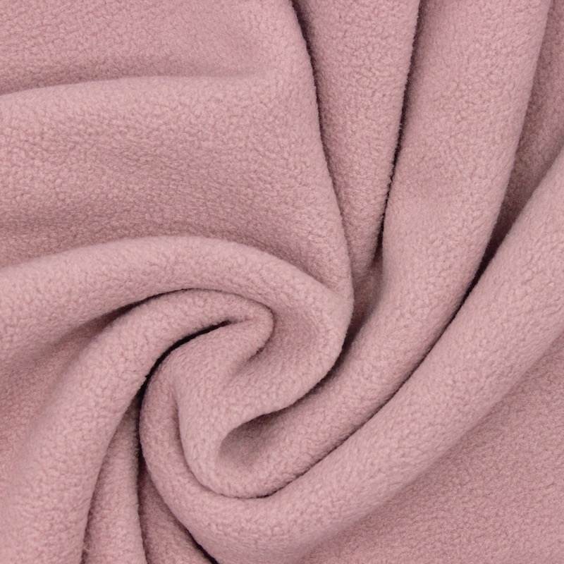 Tissu bouclette envers polar - vieux rose