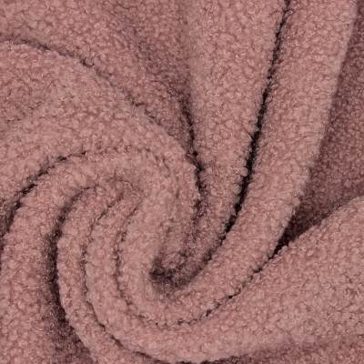 Tissu bouclette envers polar - vieux rose