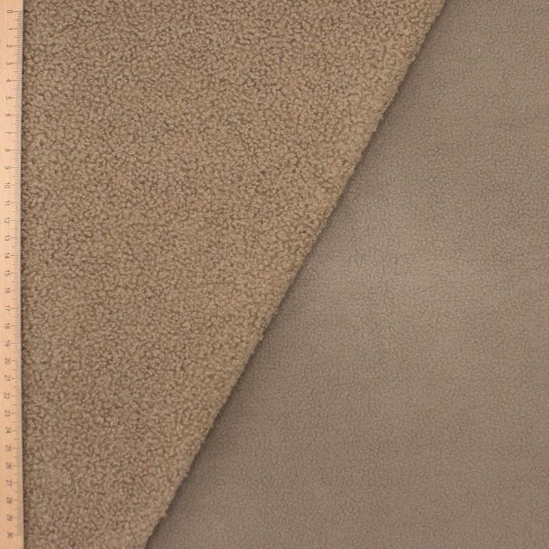 Fleece-backed loop fabric - beige 