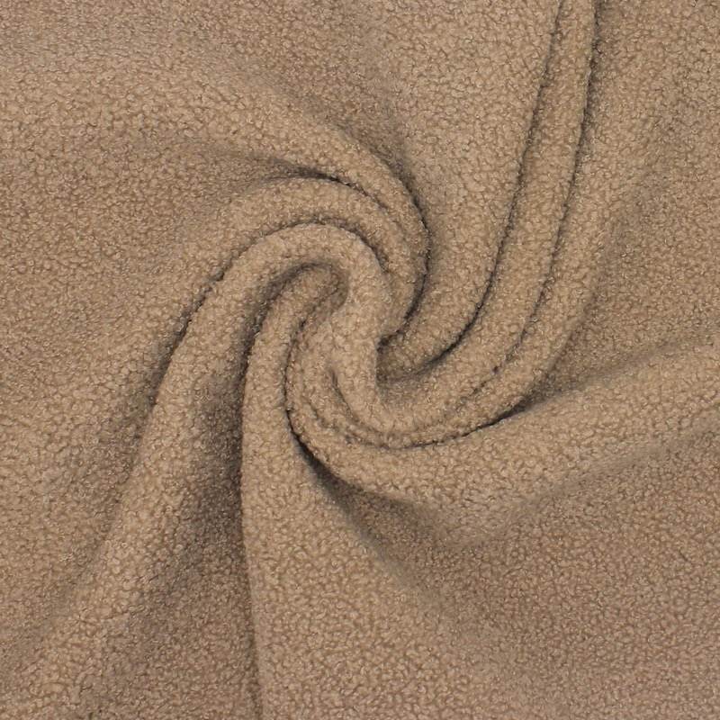 Fleece-backed loop fabric - beige 