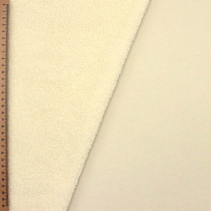 Fleece-backed loop fabric - off-white