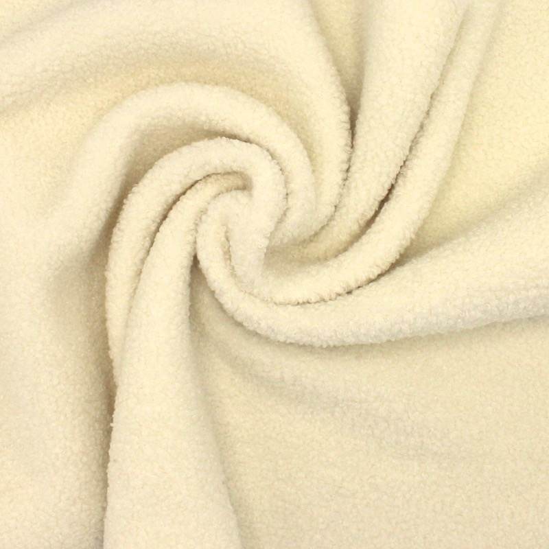 Fleece-backed loop fabric - off-white