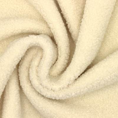 Tissu bouclette envers polar - blanc cassé