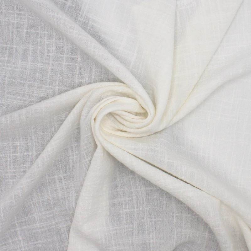 Slub linen effect cotton fabric - ecru