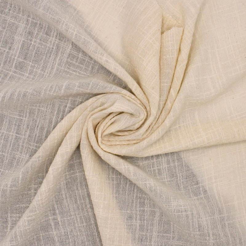 Slub linen effect cotton fabric - natural 