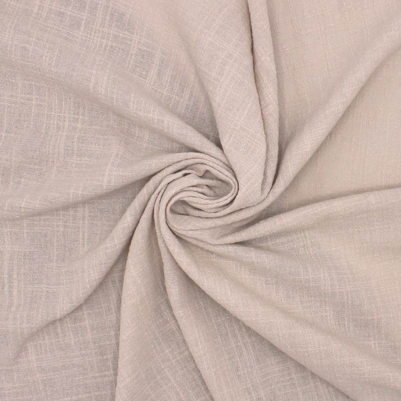 Slub linen effect cotton fabric - beige