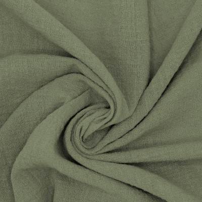 Slub linen effect cotton fabric - khaki 