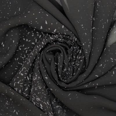 Voile  polyester motif  - noir