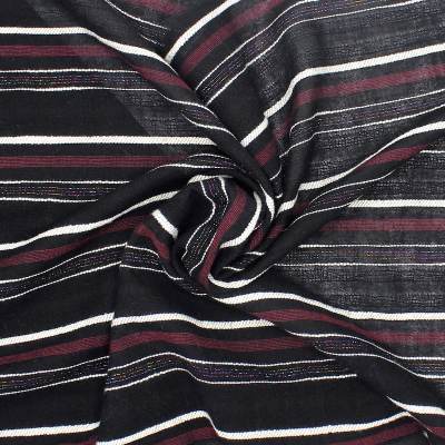 Striped jacquard voile - black