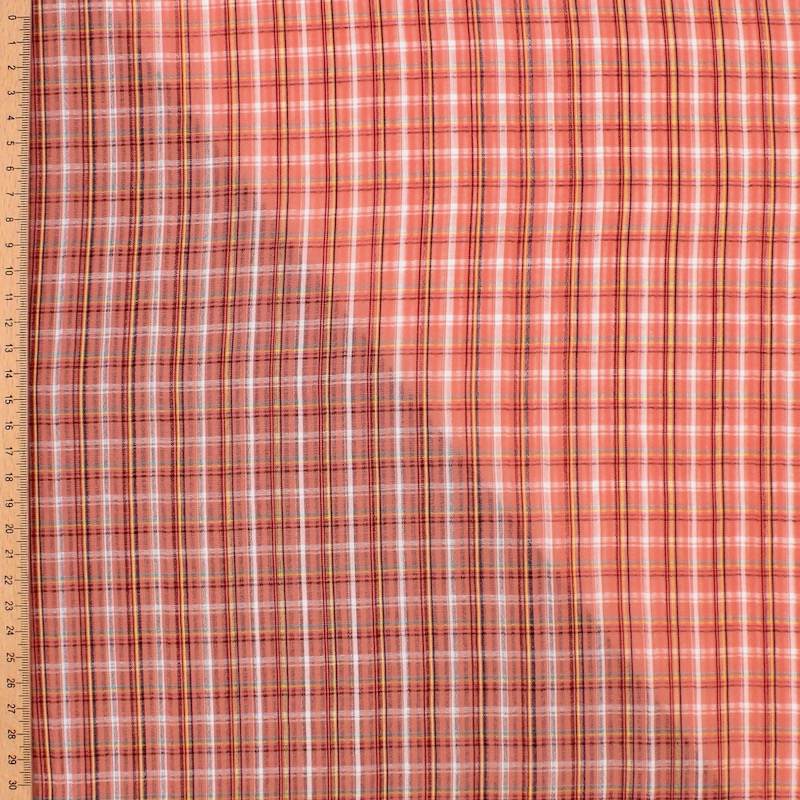 Checked cotton voile - salmon