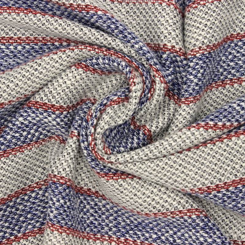 Striped cotton jacquard fabric - multicoloured